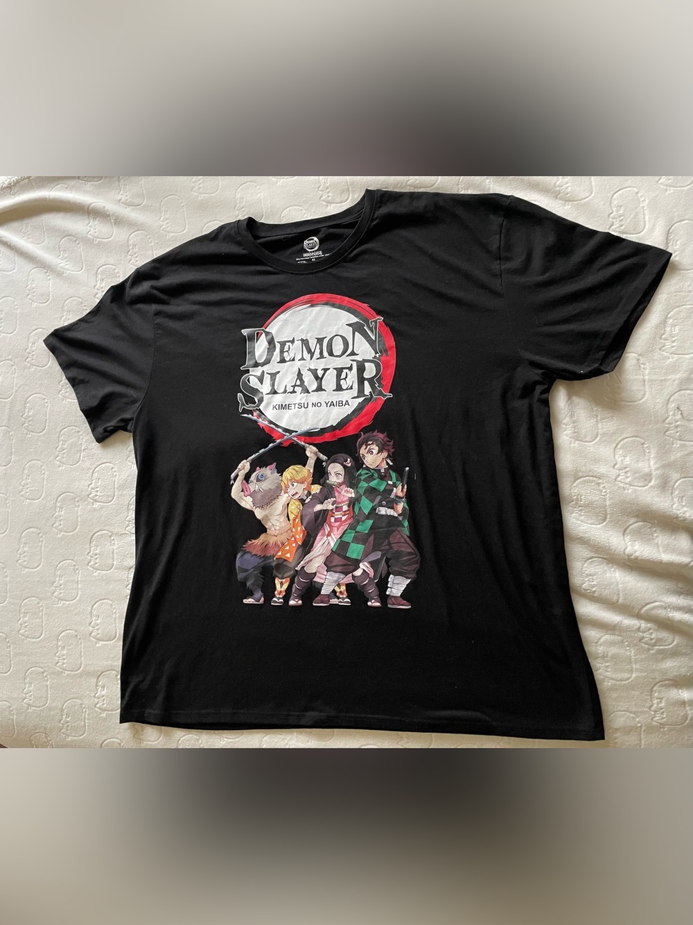 Demon Slayer Graphic Tee - Black Anime Character Print